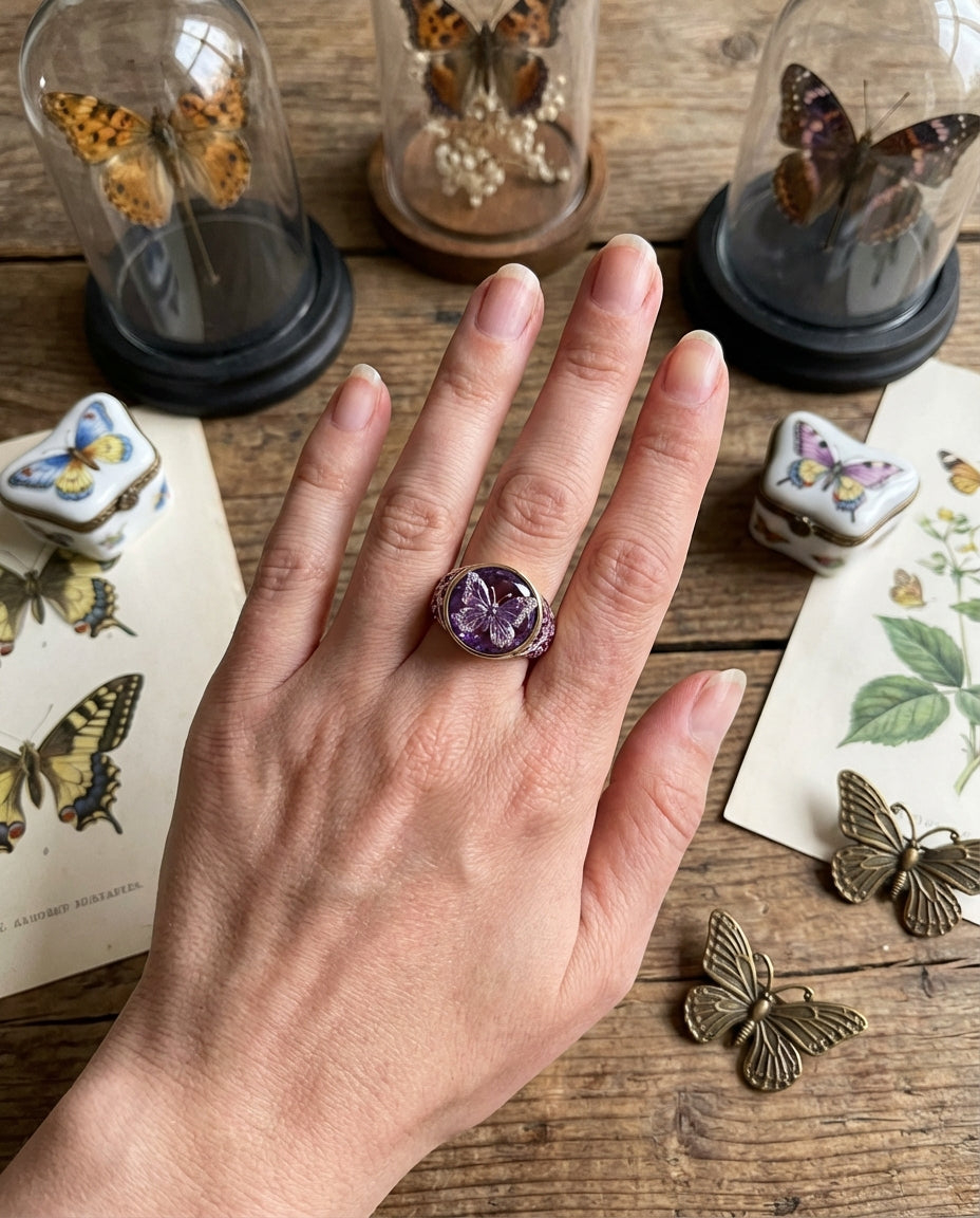 Love Butterfly - Personalized Butterfly Signet Ring