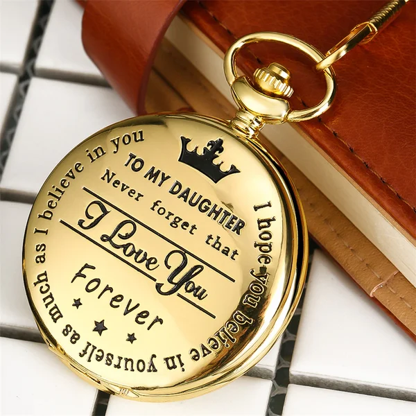 To My Family Quartz Pocket Chain Watch
