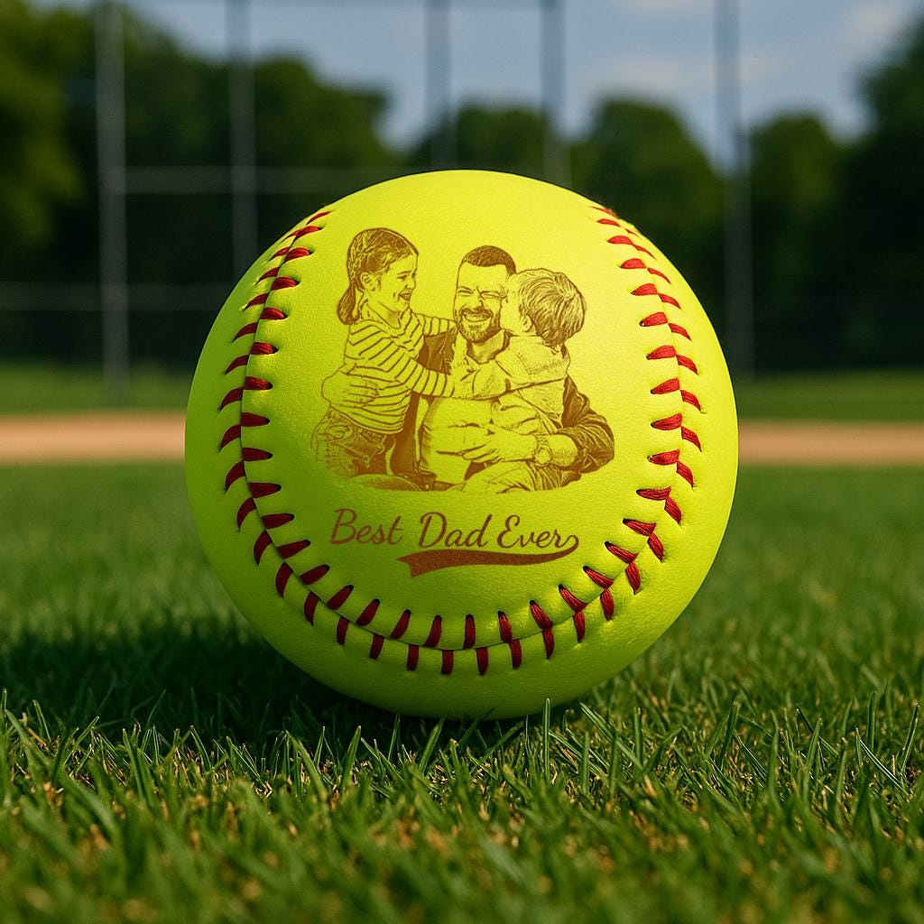 Personalized Fathers Day Gifts for Dad - Engrave Your Favorite Photo on Baseball Balls