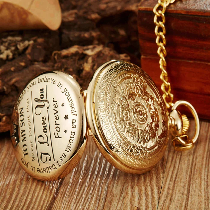 To My Family Quartz Pocket Chain Watch