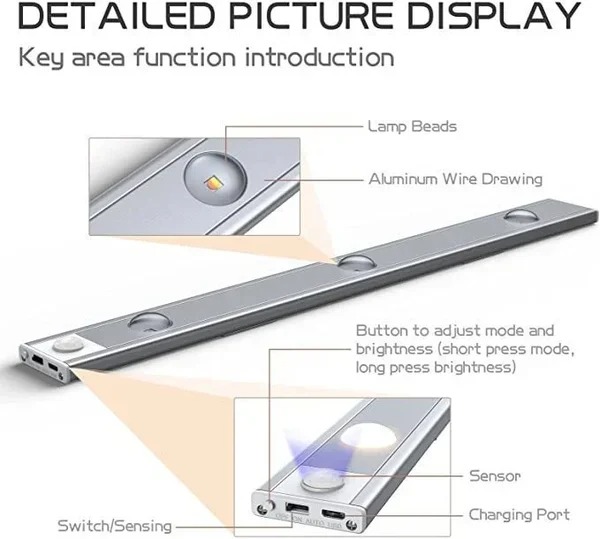 Black Motion Sensor Cabinet Light