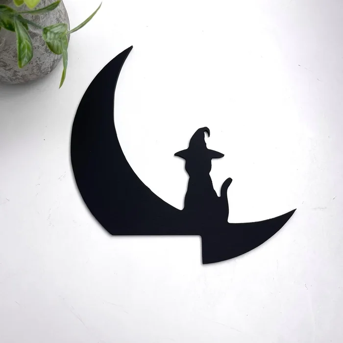 Halloween Black Cat Door Corner Sign Decoration