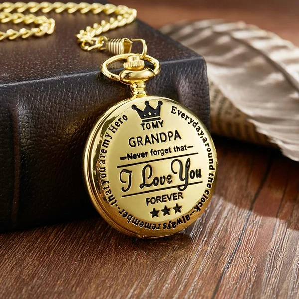 To My Family Quartz Pocket Chain Watch