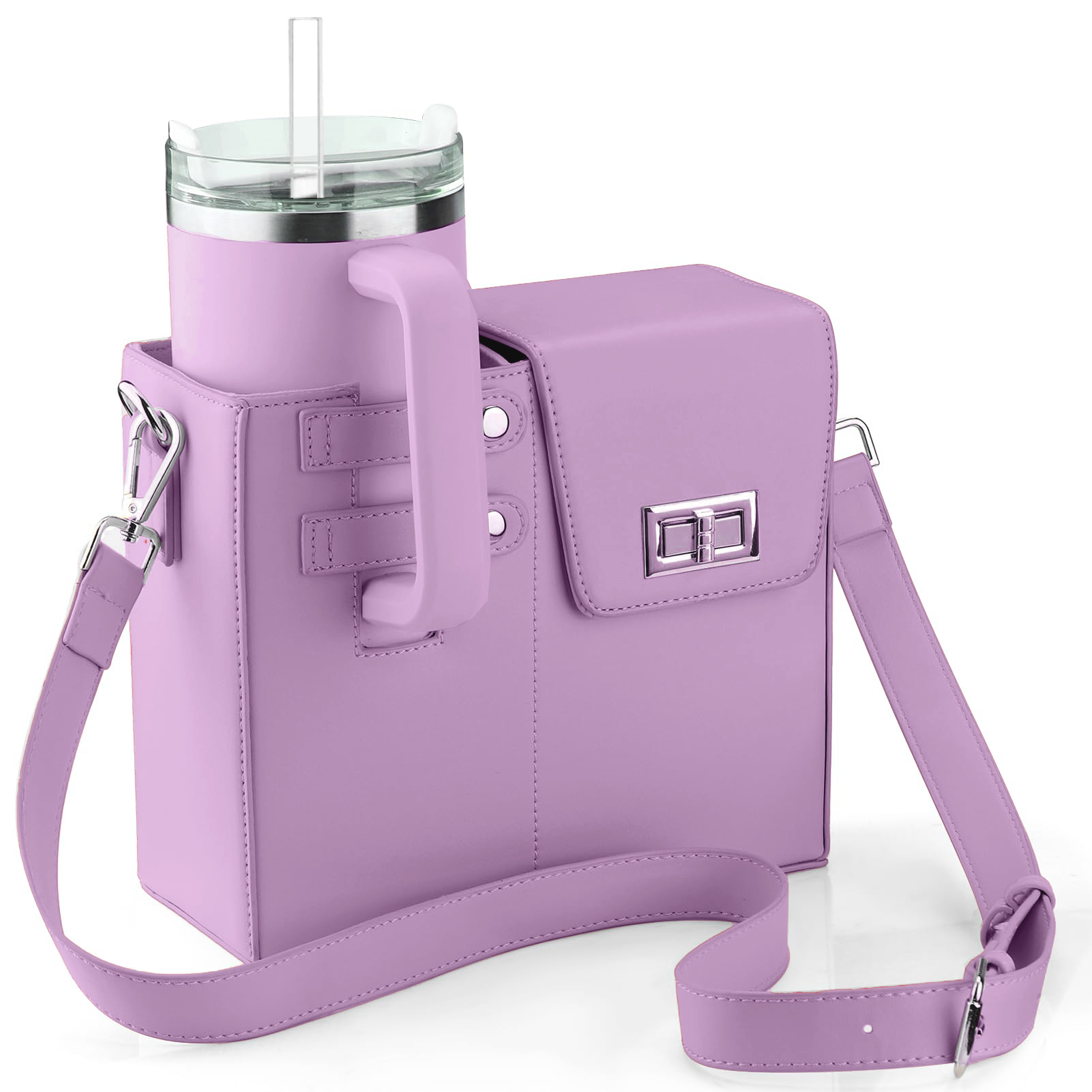 Crossbody Bag with Sports Water Bottle Holder for Women