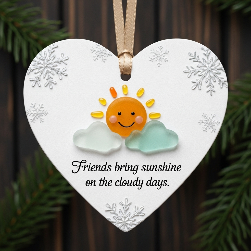 💙🌊 Ocean Friendship Heart Ornaments