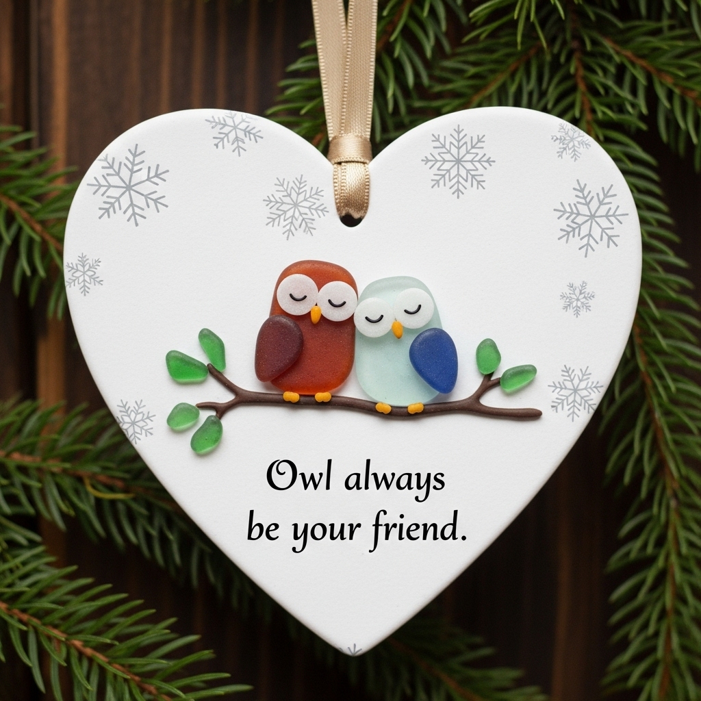 💙🌊 Ocean Friendship Heart Ornaments