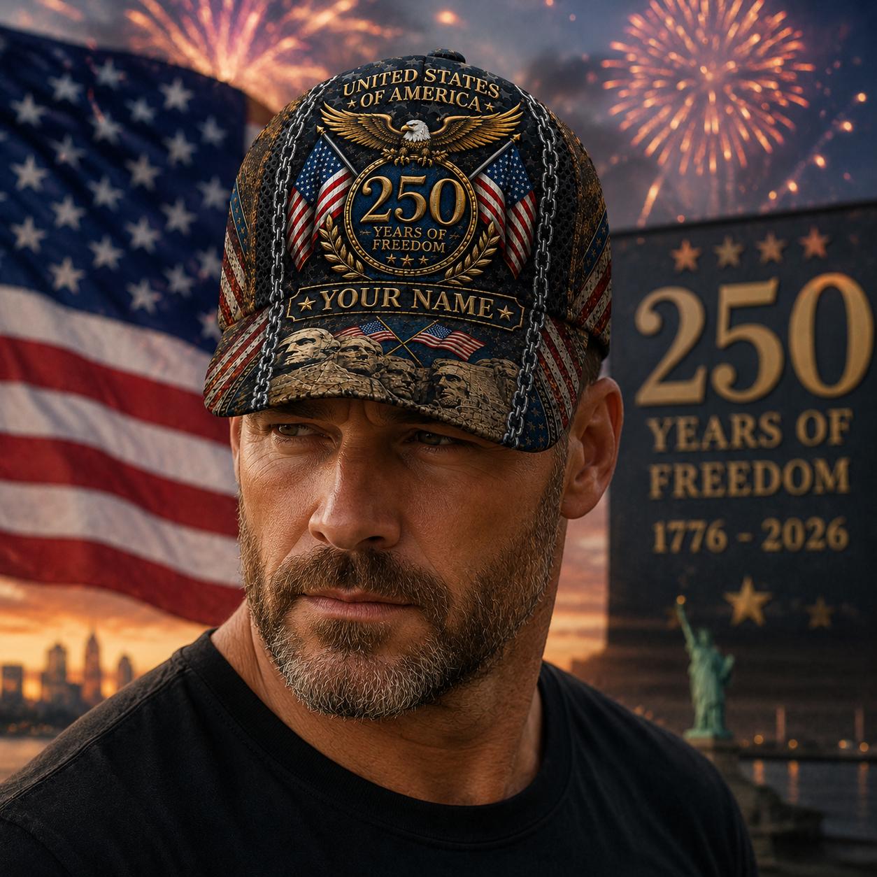 USA 250th Anniversary Hat Personalized, America 250 Baseball Cap