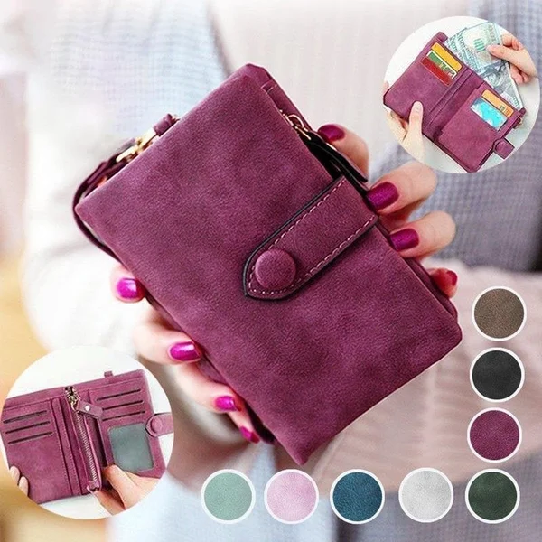 ☀️Mother's Day Hot Sale - Small Trifold Leather Wallet for Women