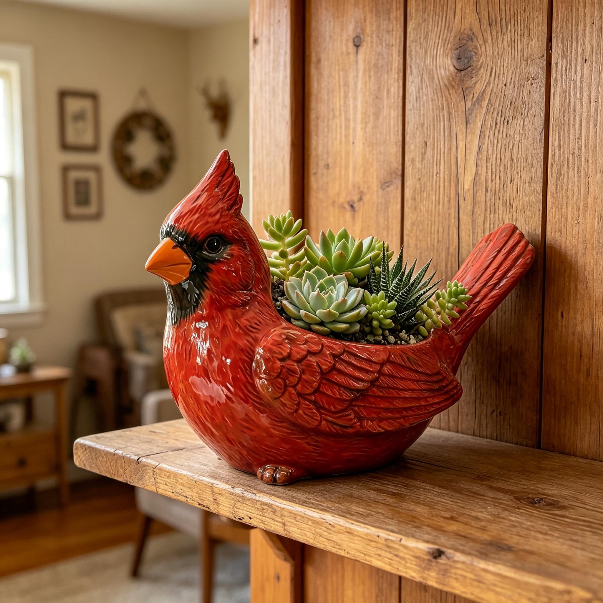 🐦Cardinal Bird Succulent Planter