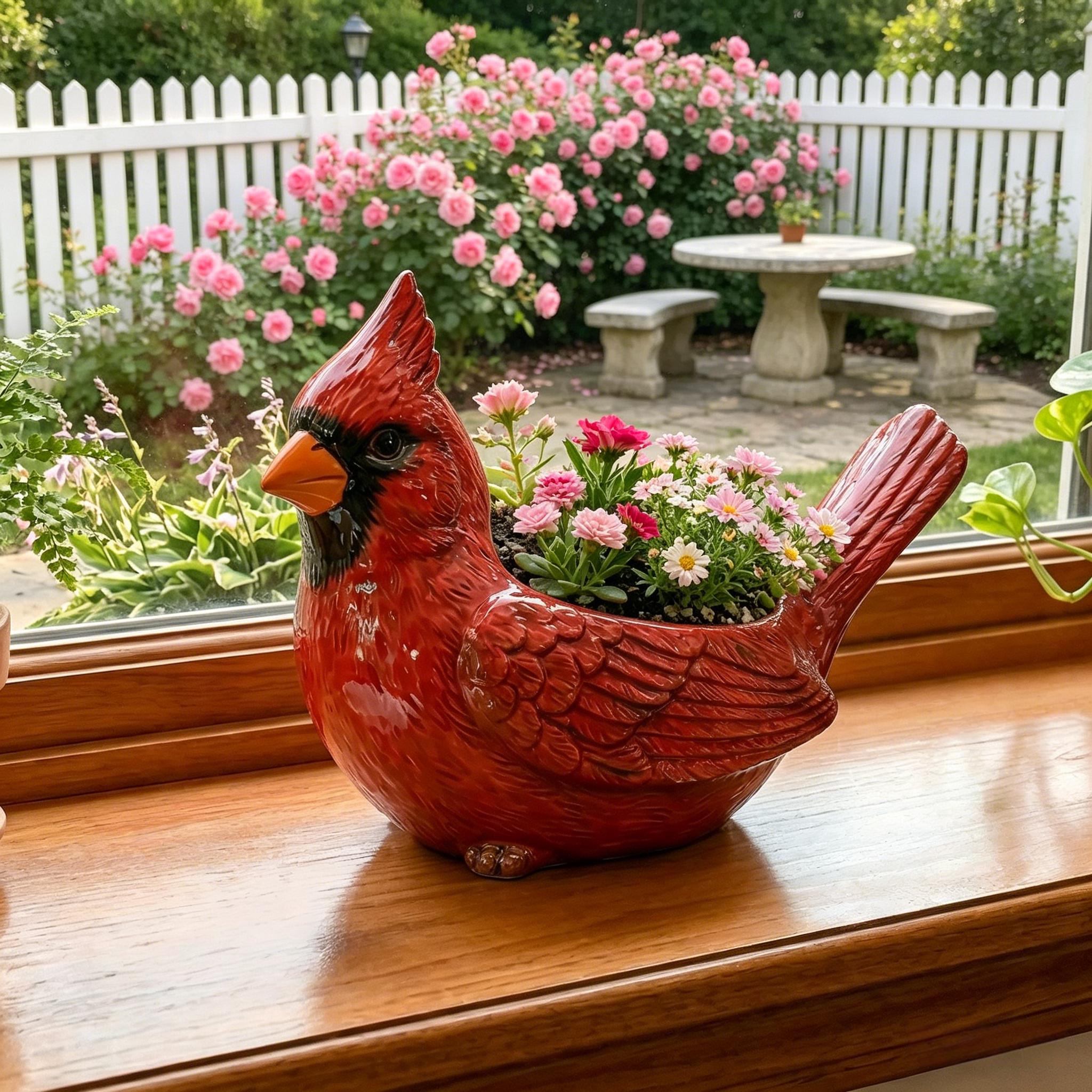 🐦Cardinal Bird Succulent Planter