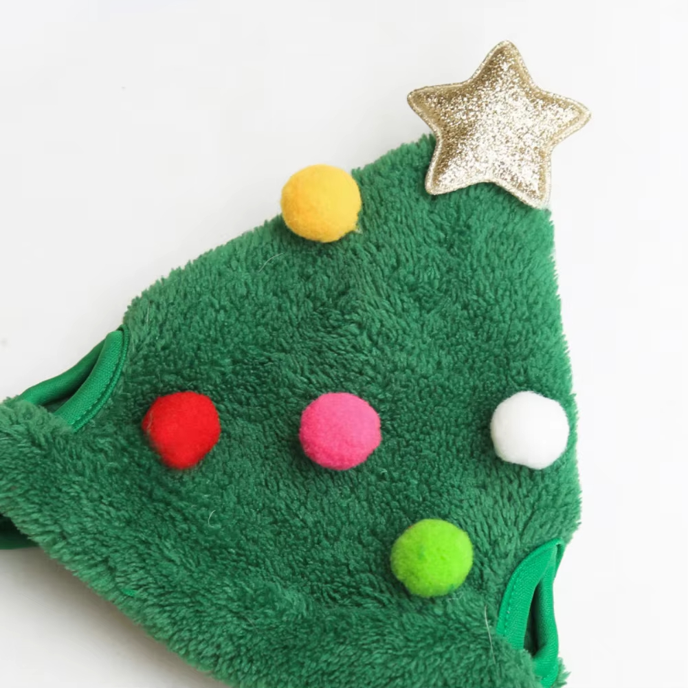 Adorable Pet Christmas Tree Pom-Pom Hat