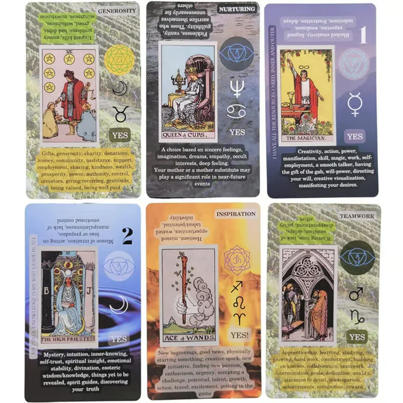 Learning Tarot Cards Deck With Meanings On Them