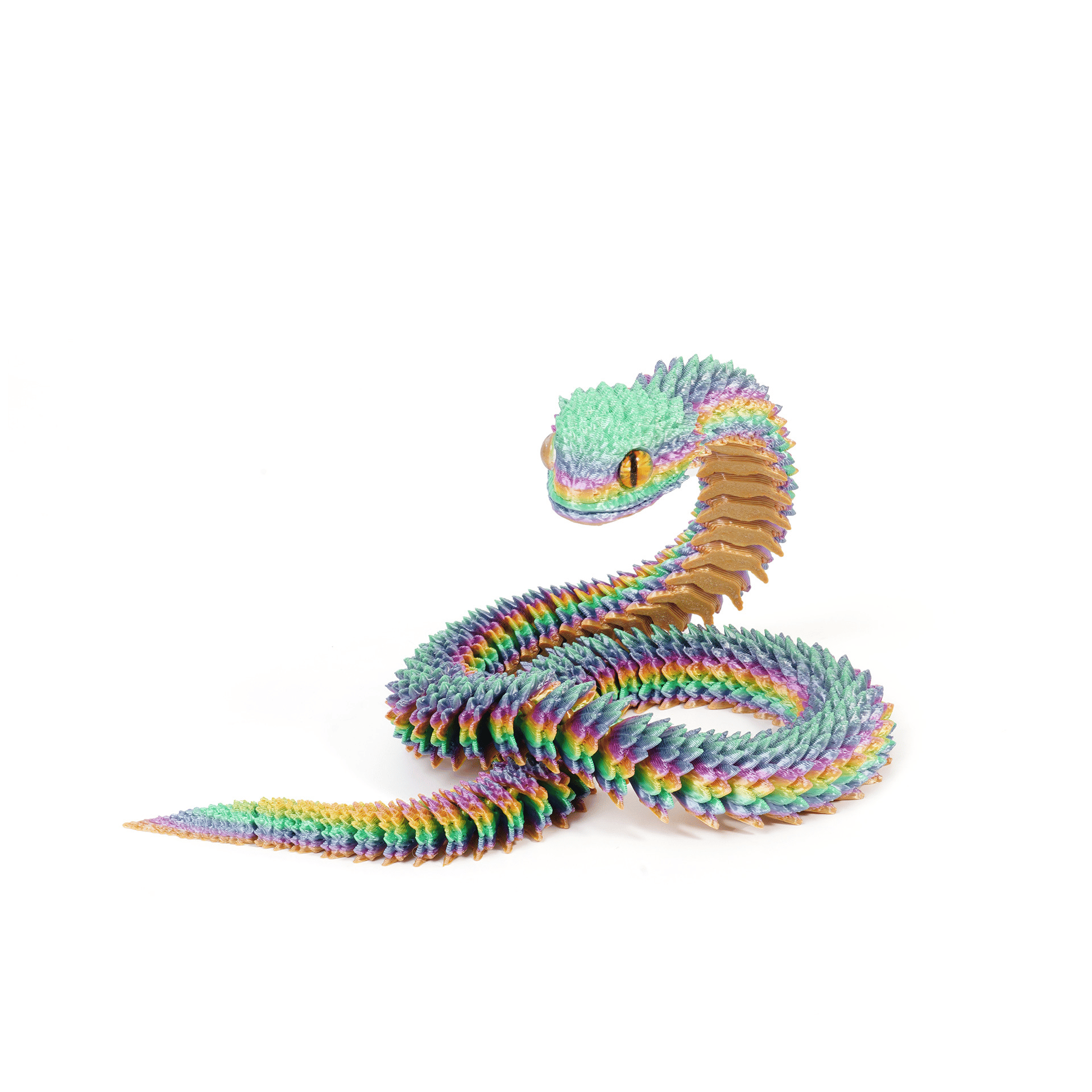3D Printed Articulated Bush Viper Snake🐍