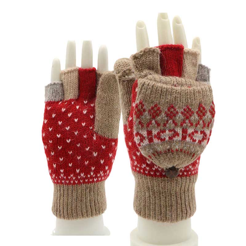 80% OFF🔥Women's Wool Knitted Plus Fleece Thickened Gloves🌈