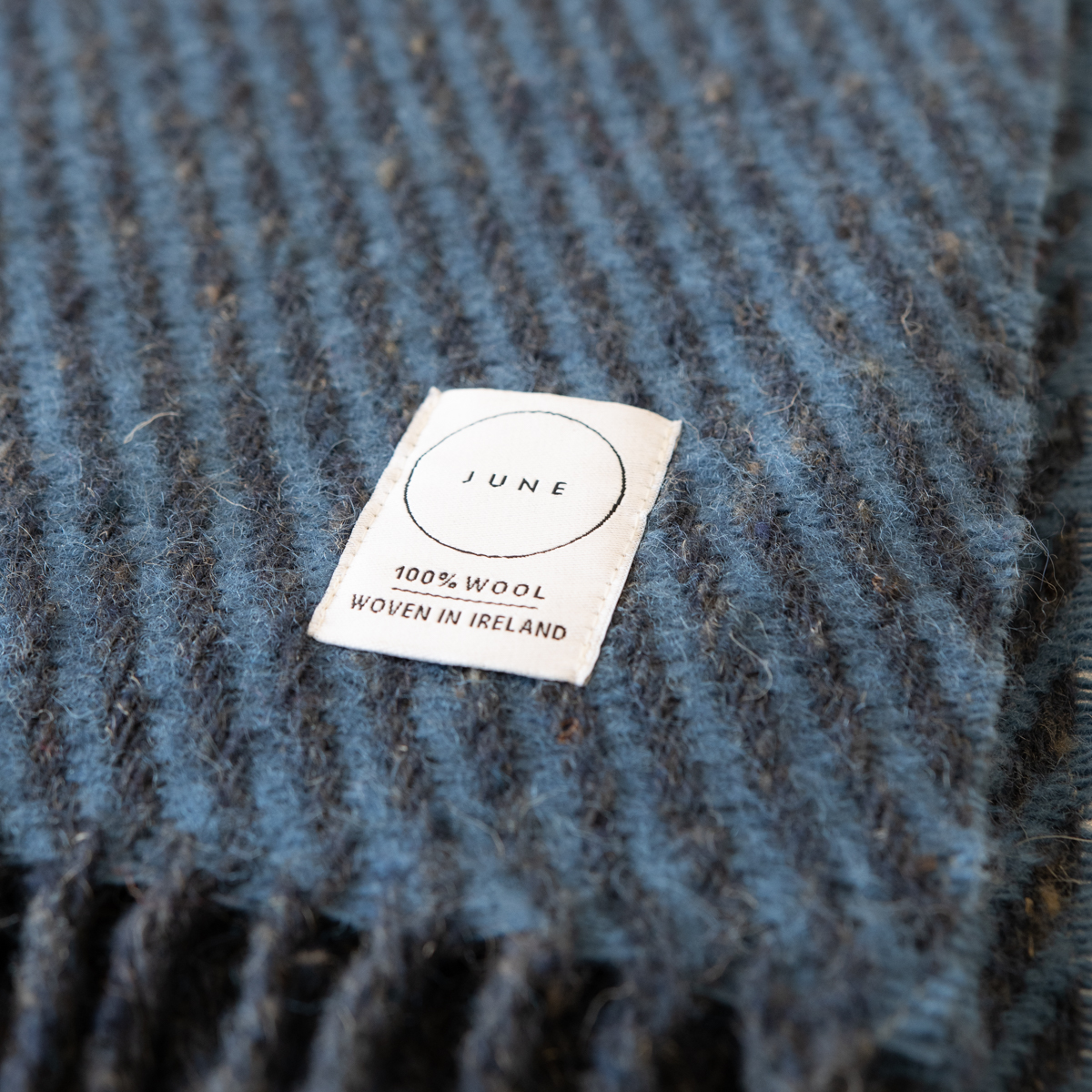 JUNE wool blanket – blue ashes