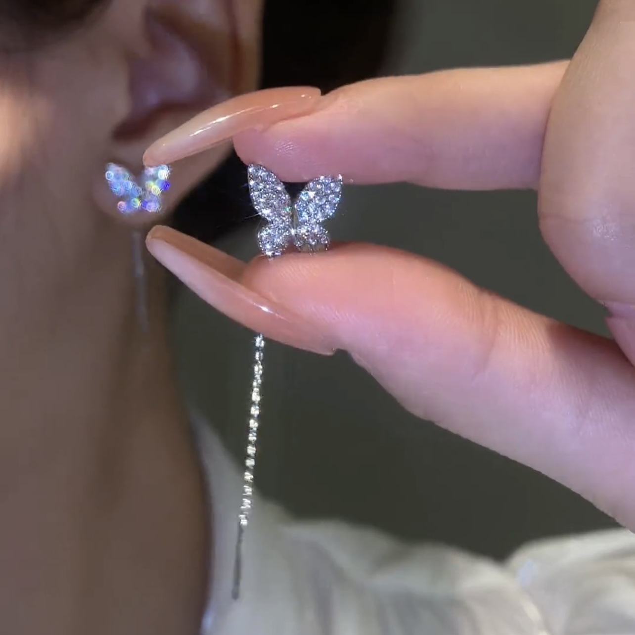 Shiny Fantasy Butterfly Earrings