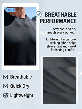 Men Reflective Stripe Crew Neck Workout Running Short Sleeve T Shirt
