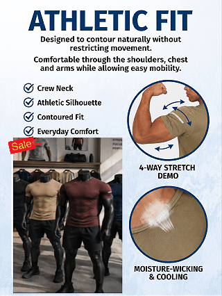 Men Reflective Stripe Crew Neck Workout Running Short Sleeve T Shirt
