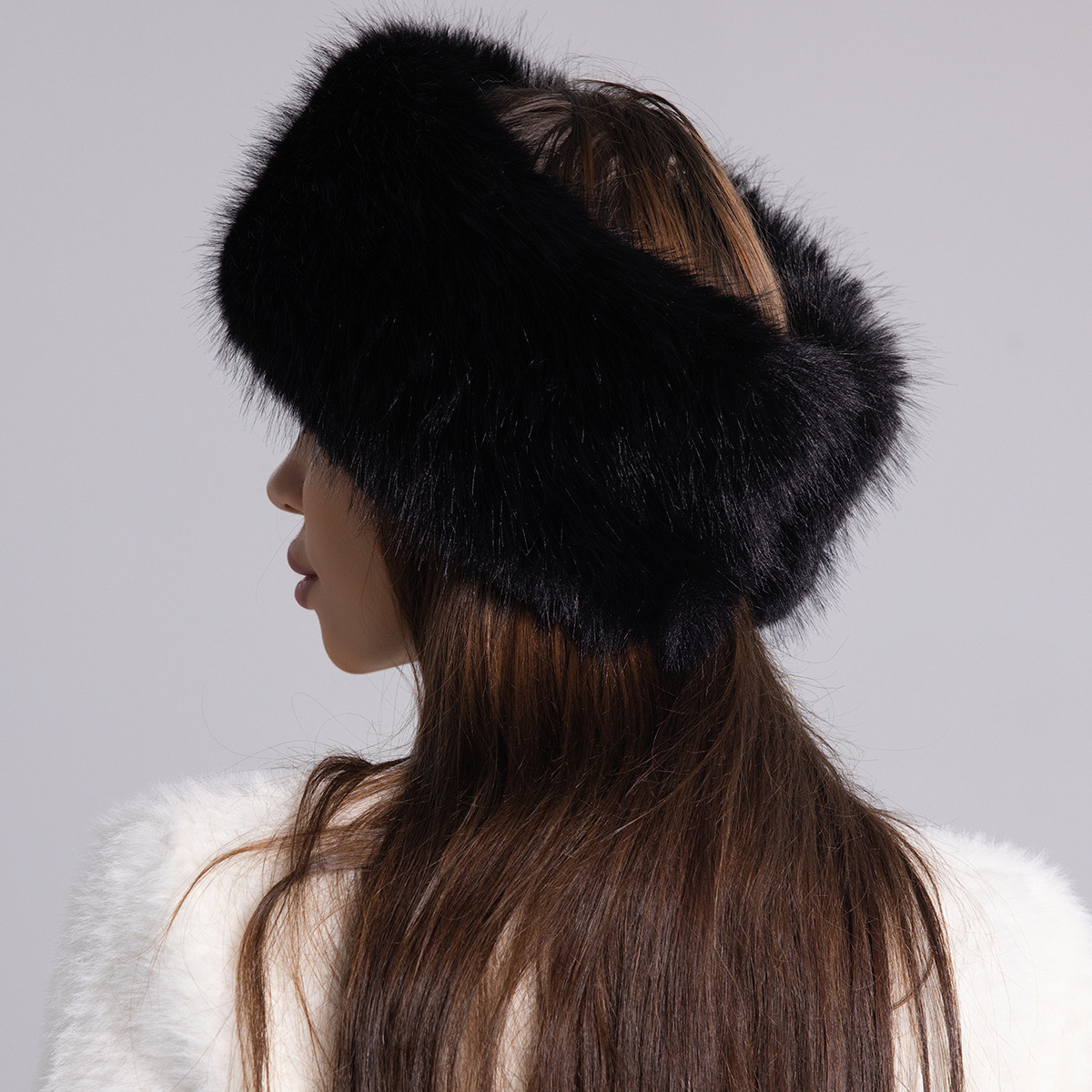 🔥❄Fashion Women's Winter Warm Plush Faux Furry Hat Headbands