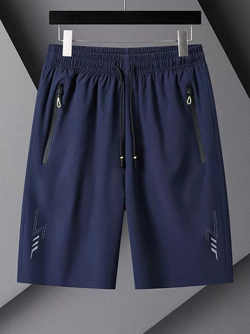 Men's Drawstring Shorts with Zipper Pockets