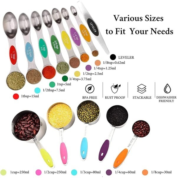 Stainless Steel Magnetic Measuring Spoon Set🥄