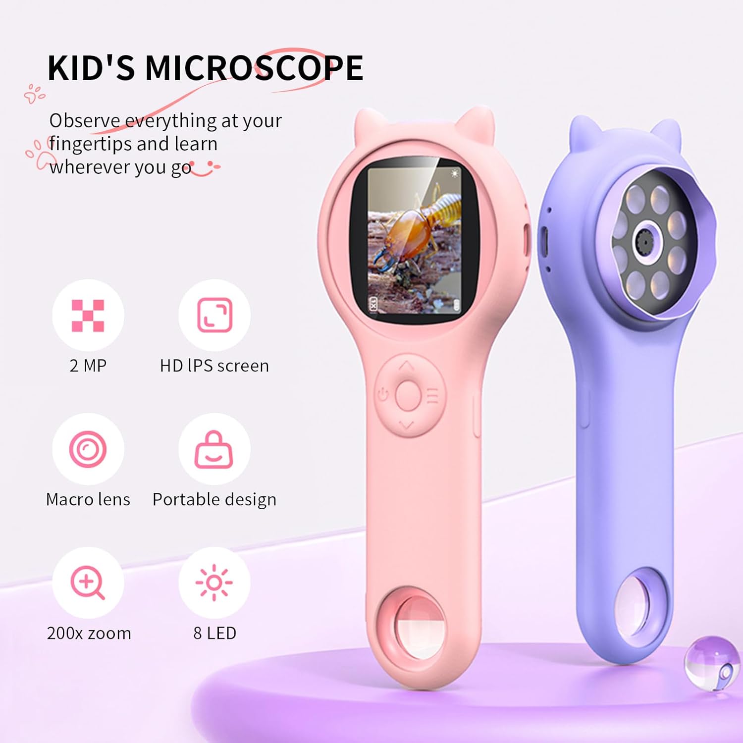 🎁Kid's Mini Pocket Handheld Microscope🔍 - Educational Science Kit Toys