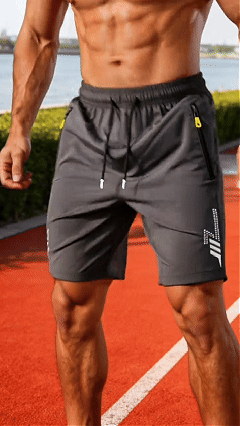 Men's Drawstring Shorts with Zipper Pockets