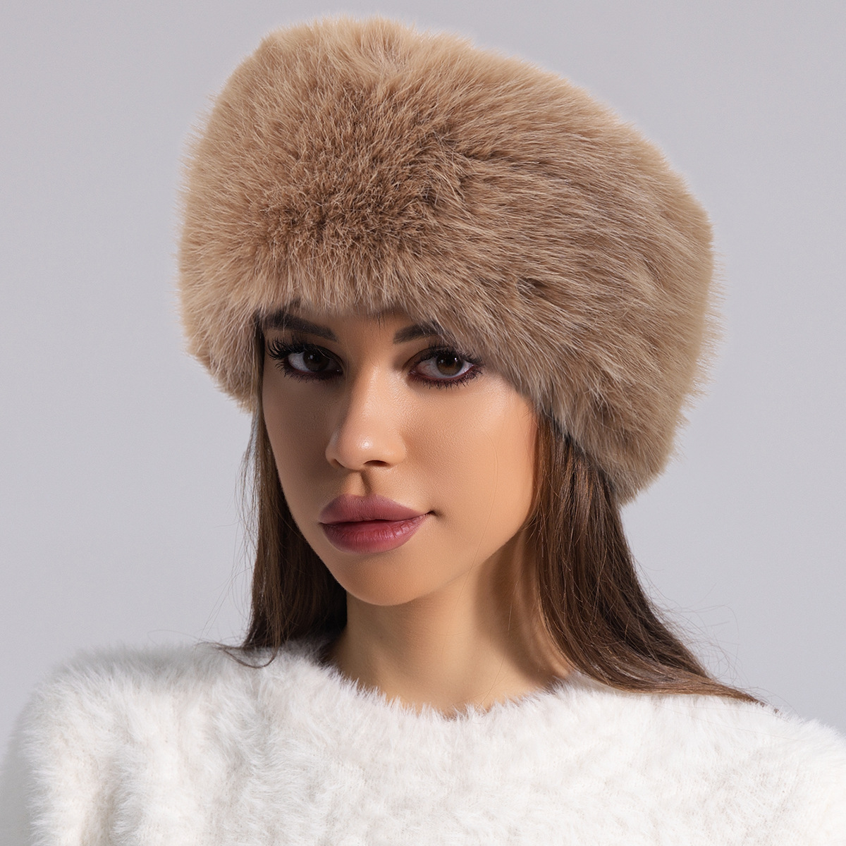 🔥❄Fashion Women's Winter Warm Plush Faux Furry Hat Headbands