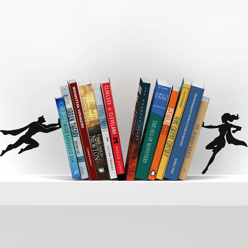 📚😆Funny Metal Bookend-Cool Unique Gift 