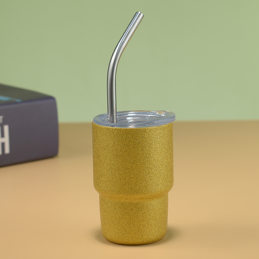 💖Cute 3oz Mini Stainless Steel Car Cups With Straw and Lid