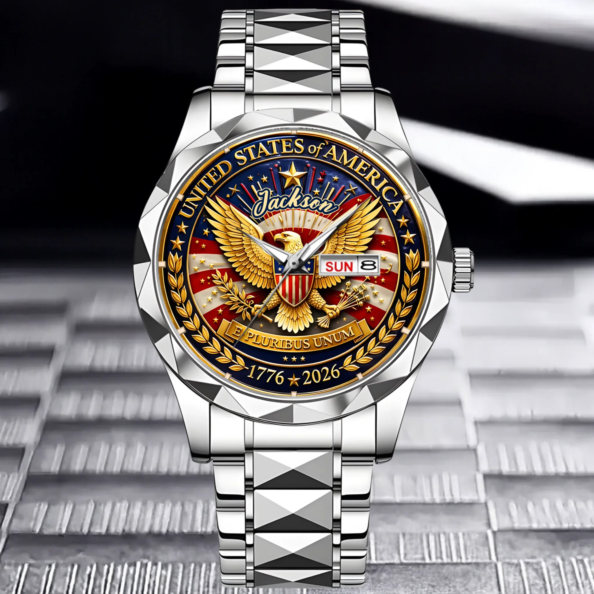 Customized 250th Anniversary USA Watch - Personalized Name