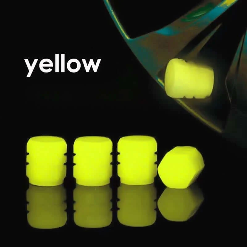 😎Cool Fluorescent Tire Valve Caps-Be the King in the Dark⚡