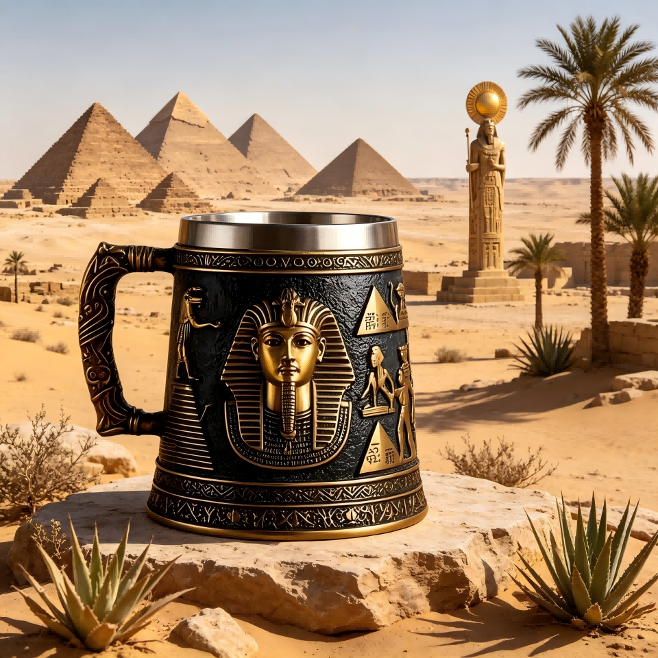 🏺 Pharaoh's Legacy Egyptian Stein: Sip Like a King of the Nile