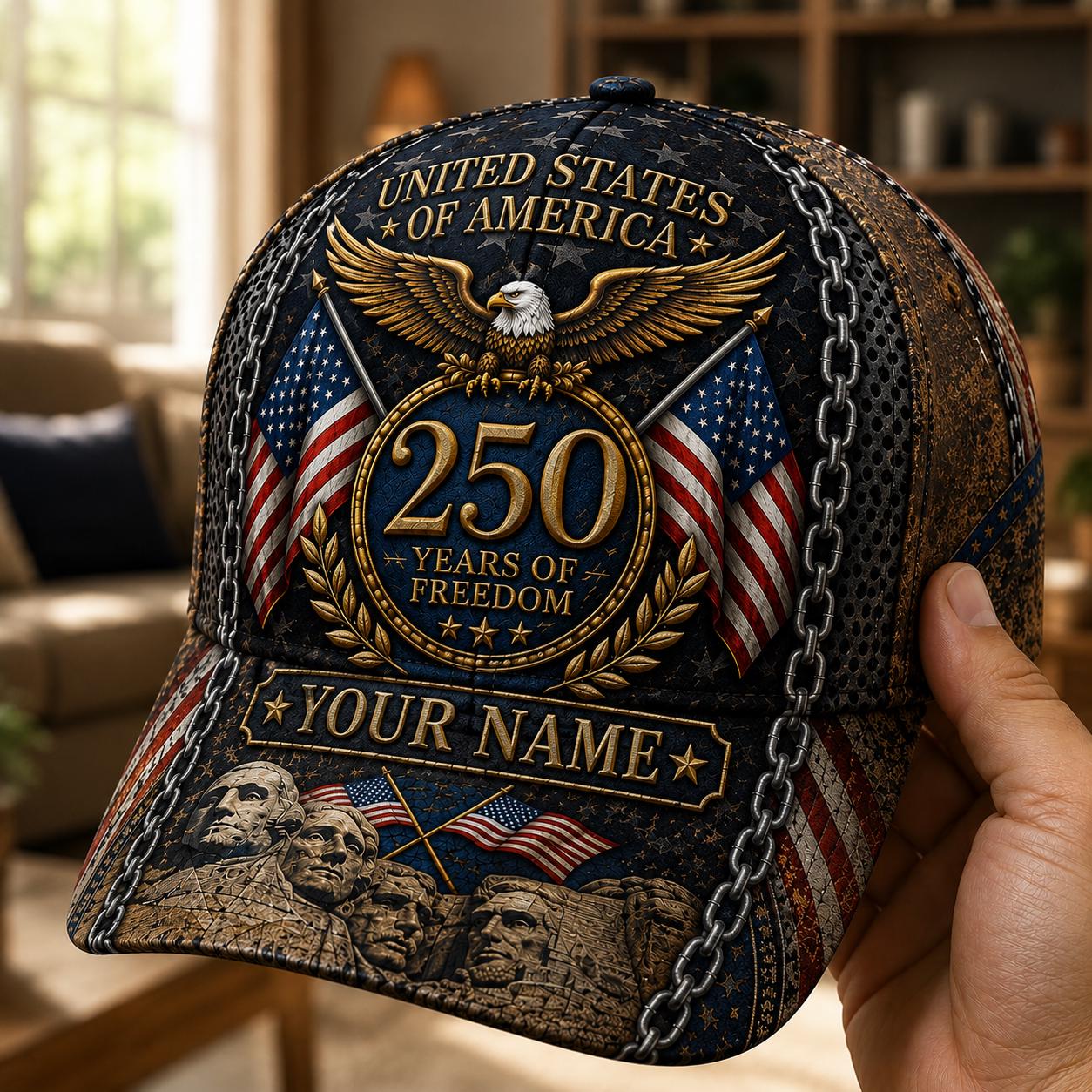 USA 250th Anniversary Hat Personalized, America 250 Baseball Cap