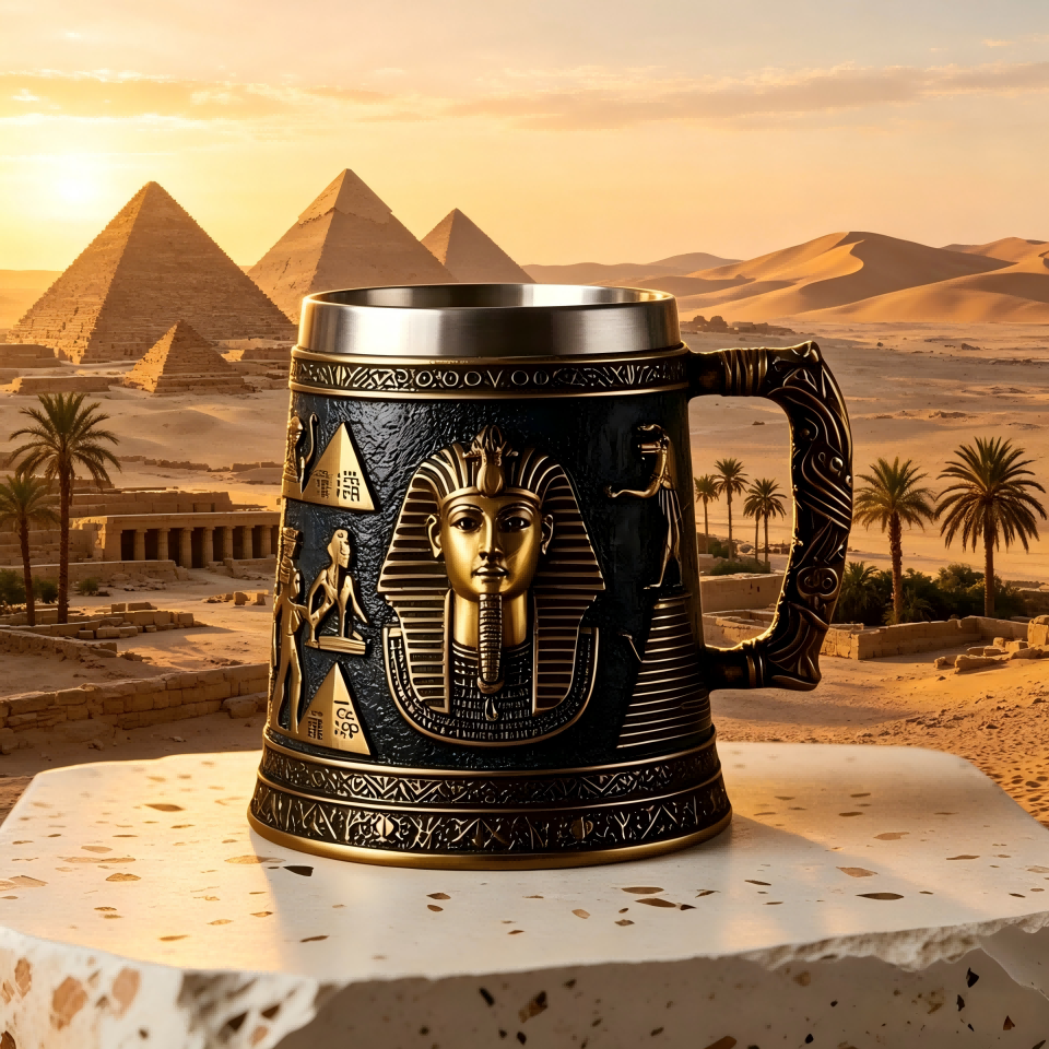 🏺 Pharaoh's Legacy Egyptian Stein: Sip Like a King of the Nile
