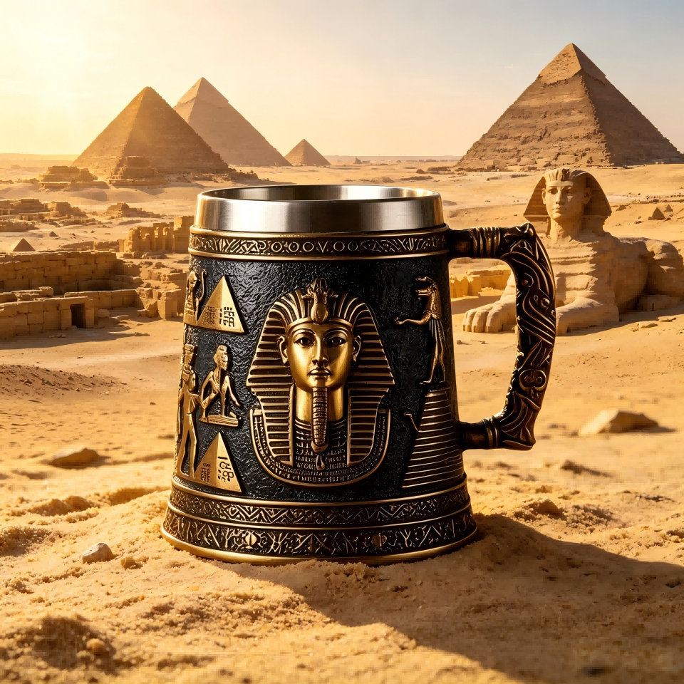 🏺 Pharaoh's Legacy Egyptian Stein: Sip Like a King of the Nile