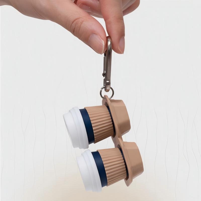 Mini Takeaway Coffee Cup Keychain | Portable Coffee Capsule Storage Holder