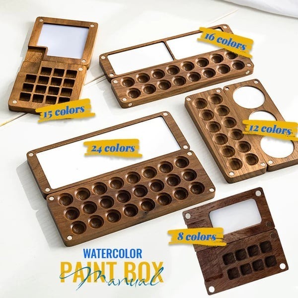 🎨🎈Portable Walnut Watercolor Palette