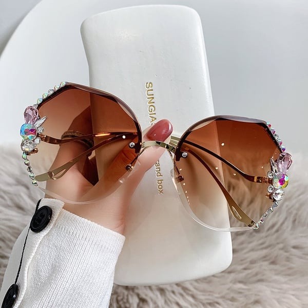 🔥Summer Hot Sale 50% OFF🔥 Woman Rimless Diamond Sunglasses