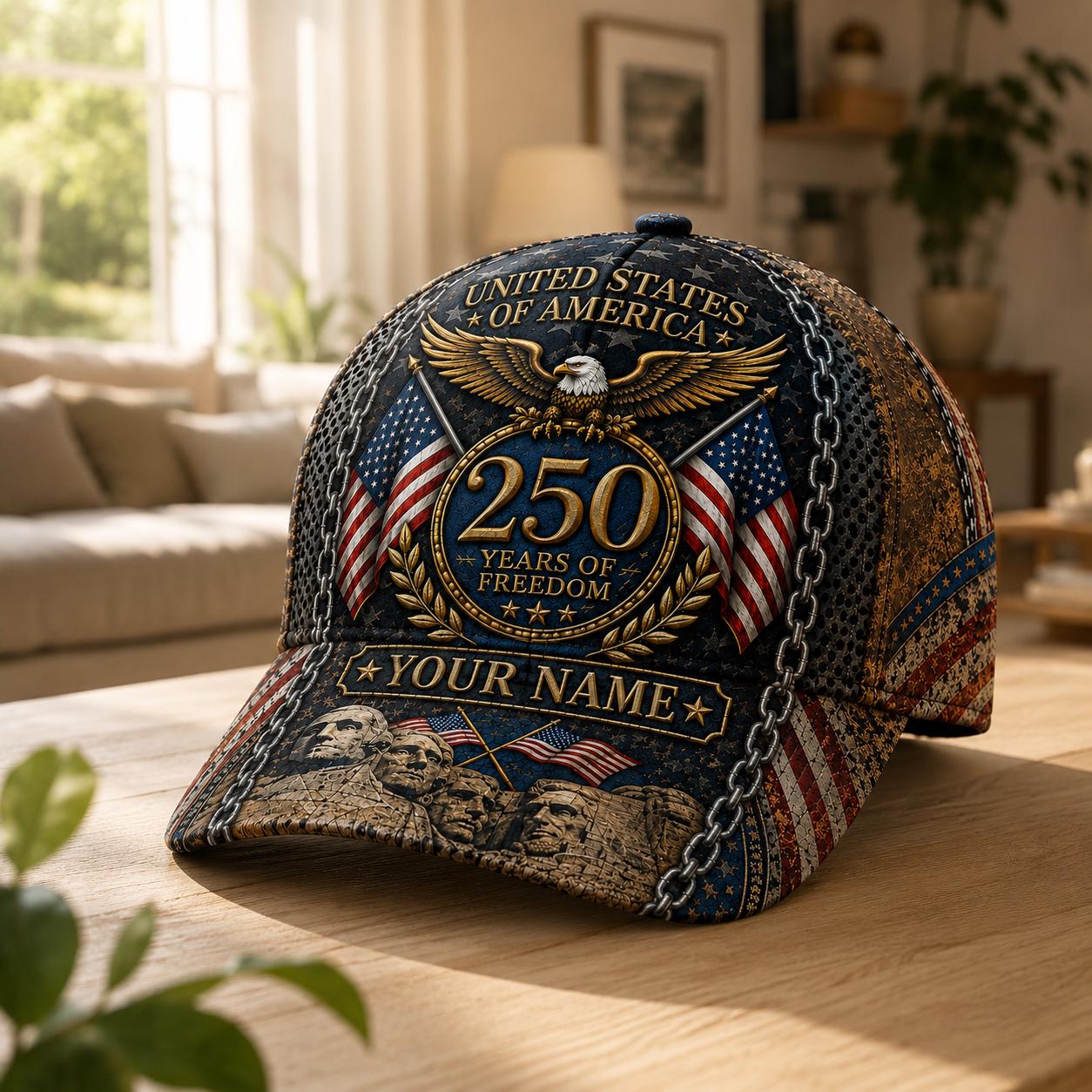 USA 250th Anniversary Hat Personalized, America 250 Baseball Cap