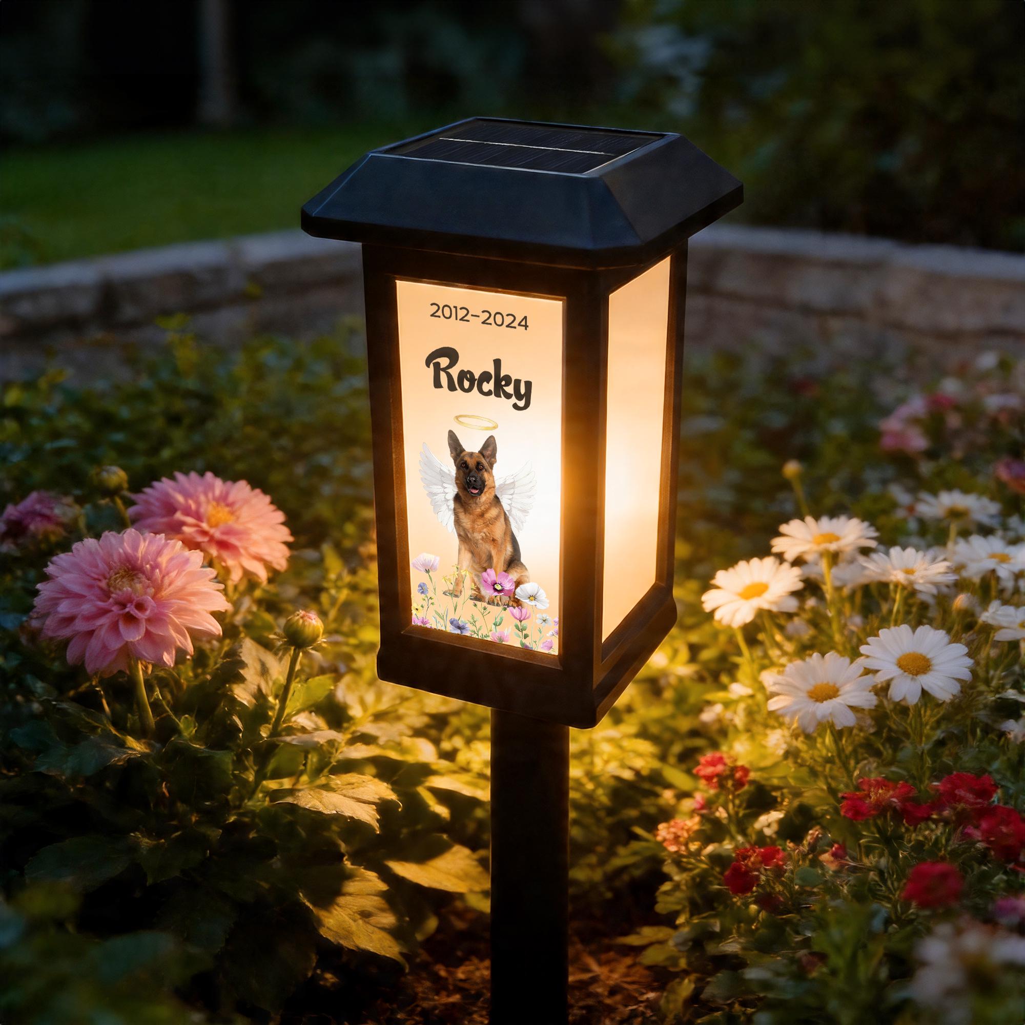 Personalized Pet Photo Angel Wing Solar Garden Light, 