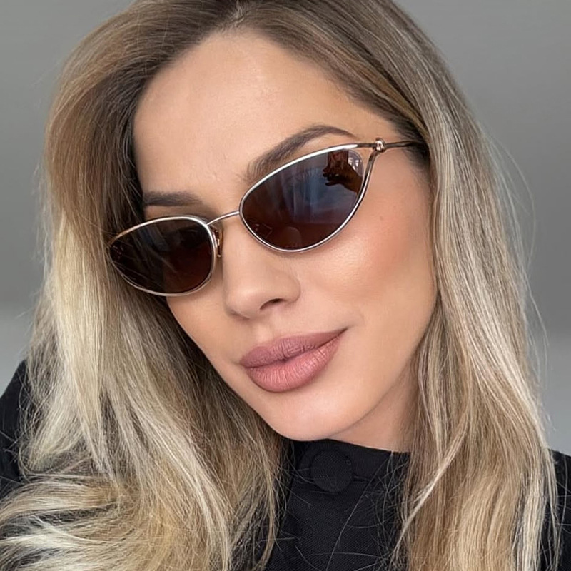 Y2K Vintage Thin Metal Cat Eye Sunglasses Product Page