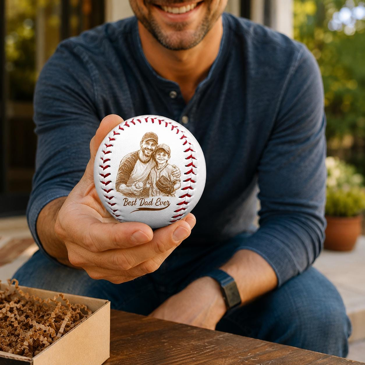 Personalized Fathers Day Gifts for Dad - Engrave Your Favorite Photo on Baseball Balls