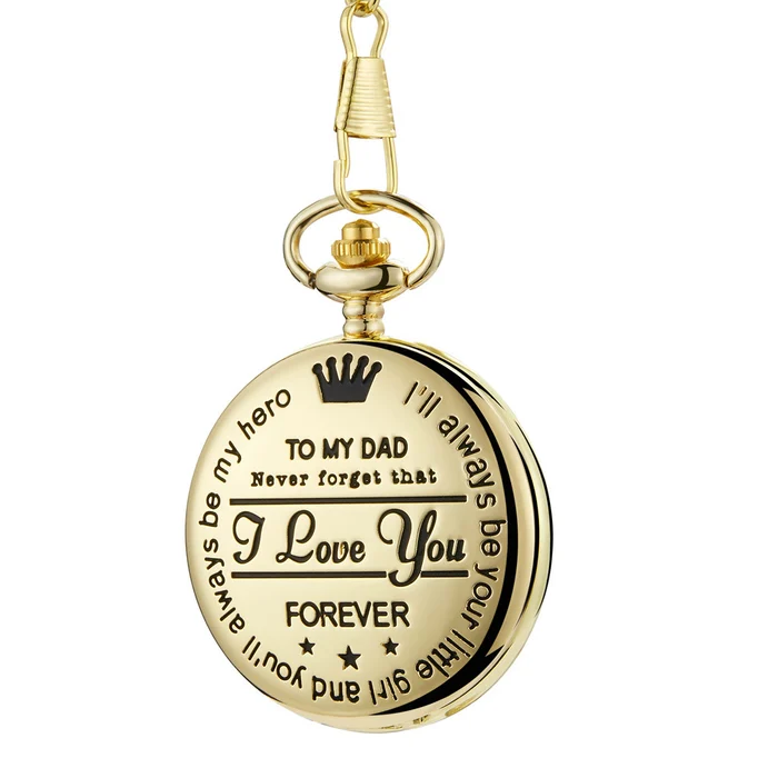 To My Family Quartz Pocket Chain Watch