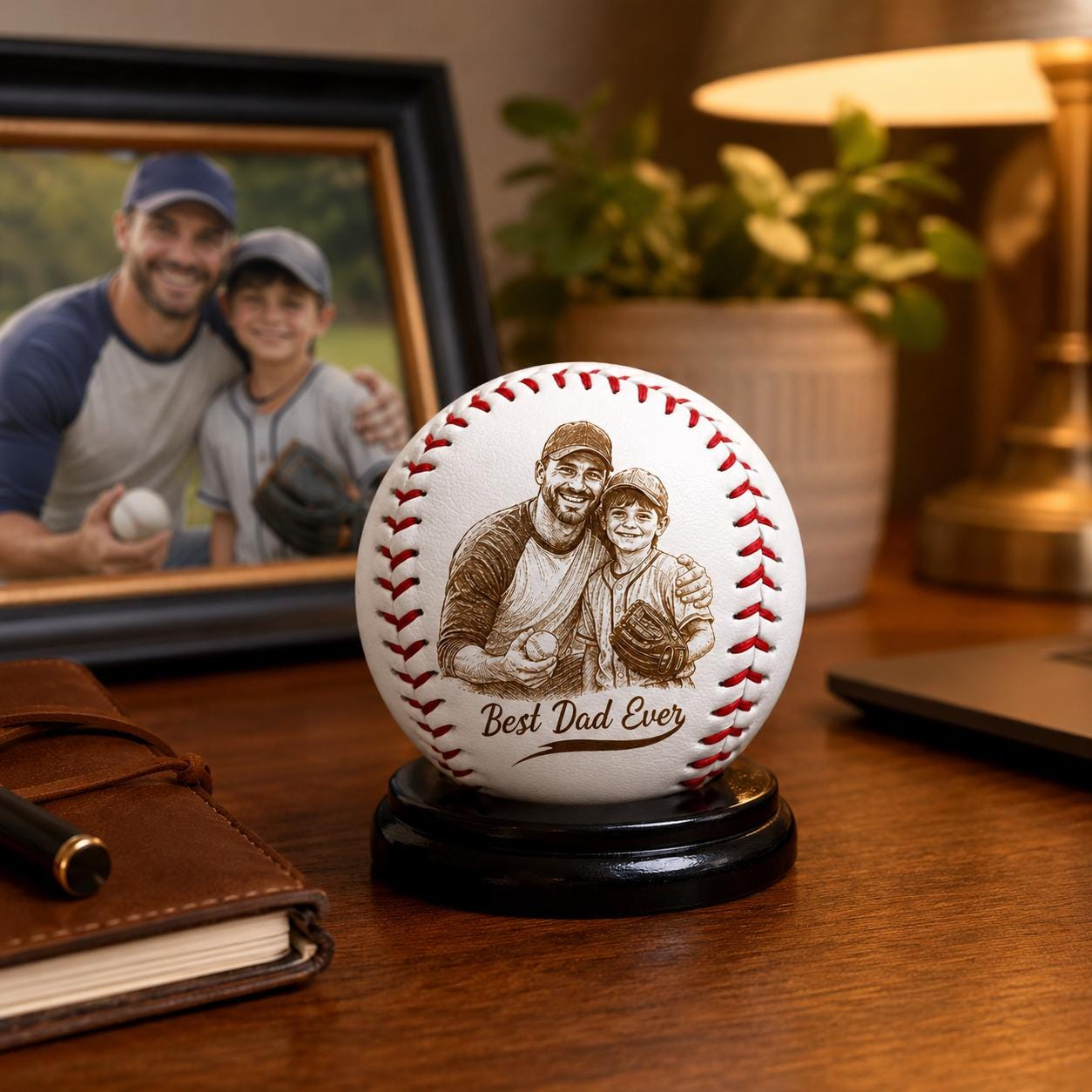 Personalized Fathers Day Gifts for Dad - Engrave Your Favorite Photo on Baseball Balls