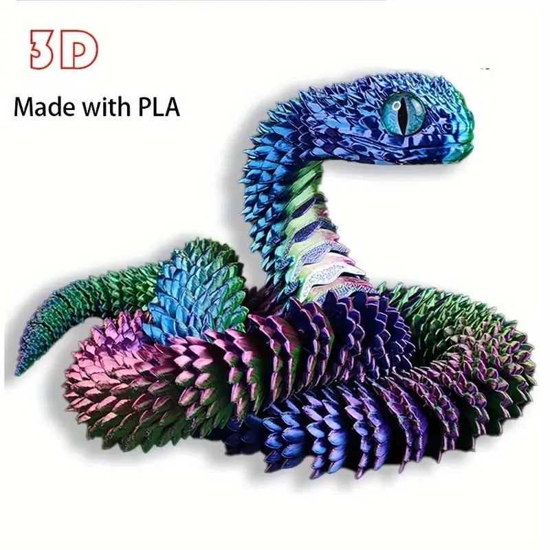 3D Printed Articulated Bush Viper Snake🐍