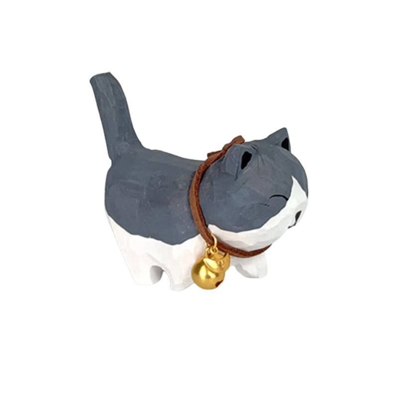 HOT SALE🔥Handmade Wooden Cat Ornament With Bell-Cute Gift🔔