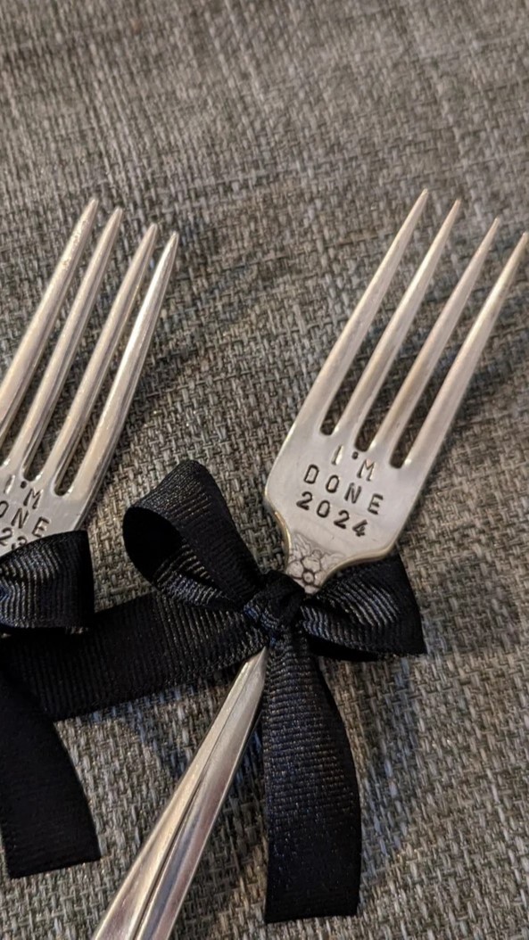 Retirement or Graduation Gift-Funny Fork "I'm Done!"