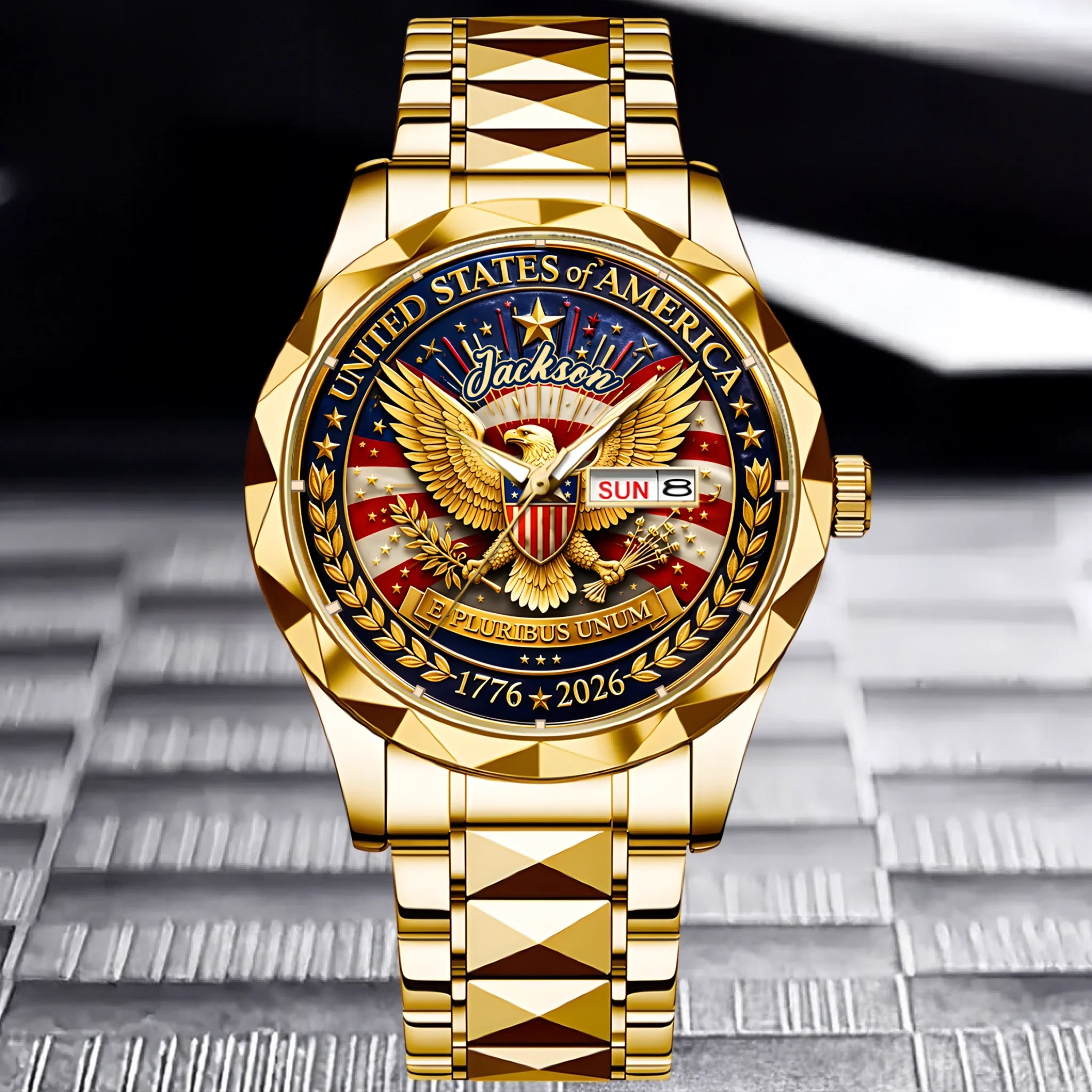 Customized 250th Anniversary USA Watch - Personalized Name