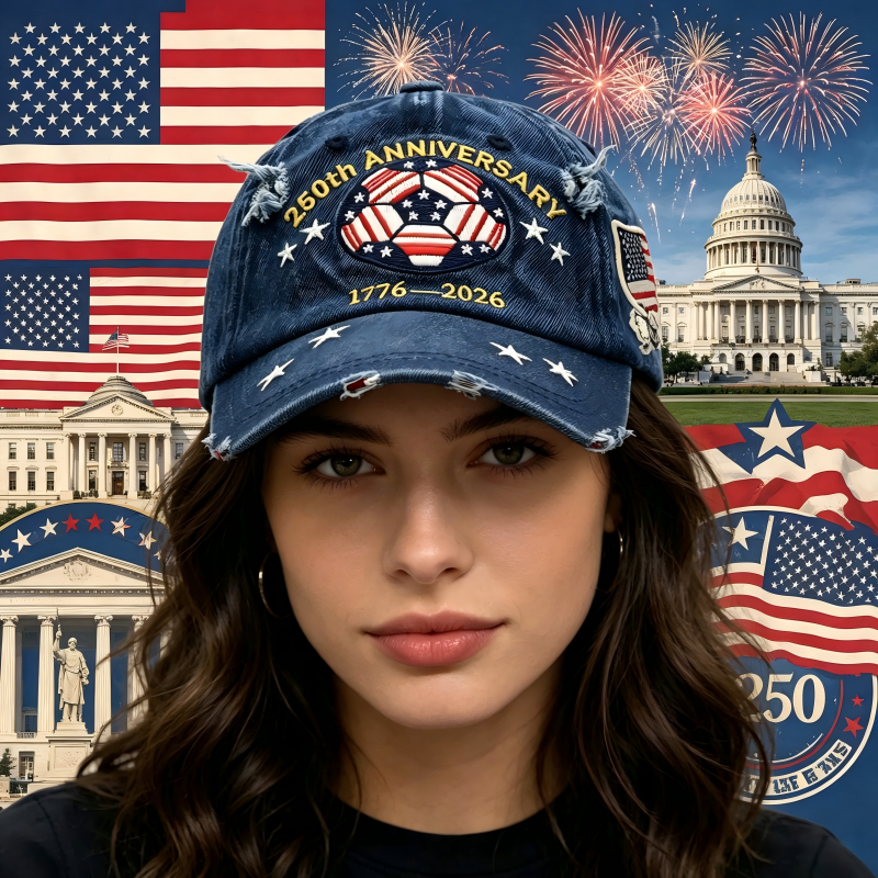 250th US Independence × 2026 World Cup Limited Vintage Denim Baseball Cap